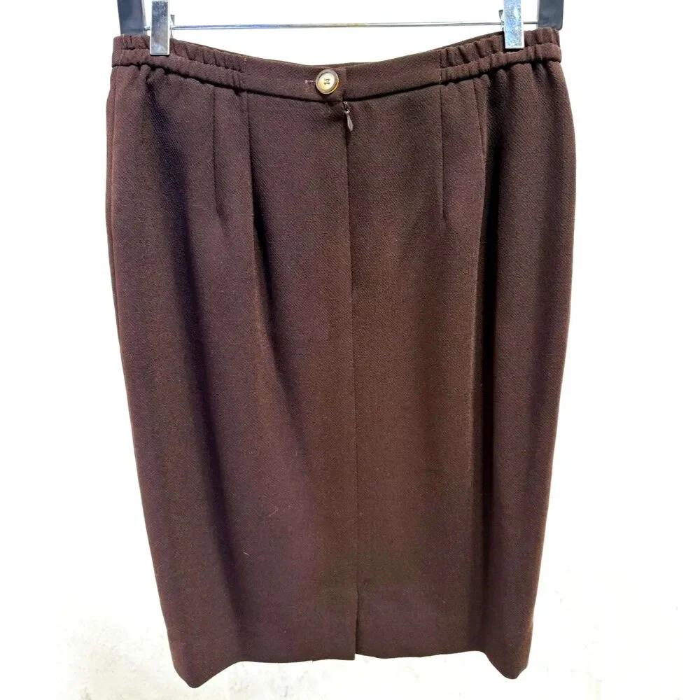Lily & Taylor Vintage Made in USA brown embellished skirt suit set - Picture 6 of 12